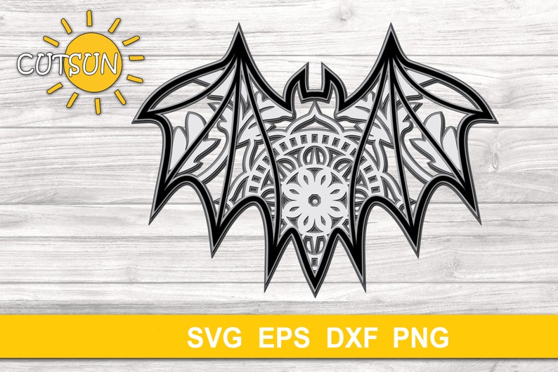 Download 3d Bat Layered Mandala Svg File Halloween Layered Svg Cut File Clip Art Art Collectibles