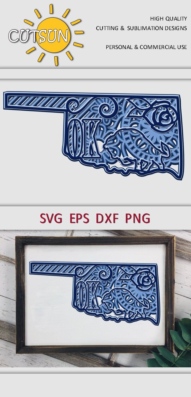 Download Layered 3D Mandala Oklahoma state SVG 5 layers | Etsy