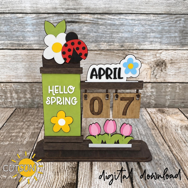 Hello Spring Add-on SVG for Interchangeable Calendar | Desktop Calendar ...
