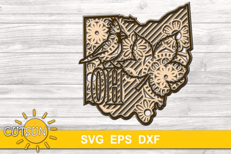 Download Layered 3D Mandala Ohio state SVG 5 layers | Etsy