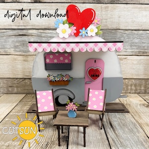 Mother’s Day SVG Add-On for Interchangeable Camper | Flower Shelf Decor Laser Cut File | Mother’s Day Camper SVG