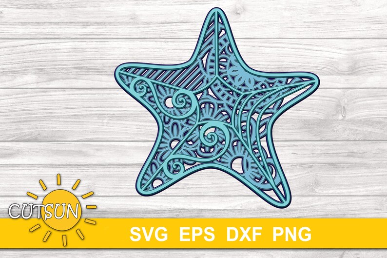 Download 3D Layered Mandala Starfish SVG 5 layers cut file | Etsy