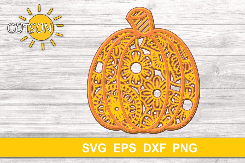 Download 3D Couches Mandala Pumpkin SVG 4 calques coupé fichier Svg | Etsy