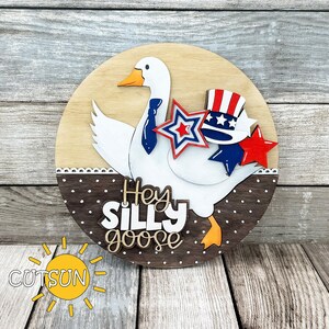 4th of July Add-On SVG for Interchangeable Goose Door Hanger | Patriotic Goose Sign | Laser Cut File | Digital Download