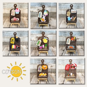 Interchangeable Cutting board SVG Bundle Vol.2 | Interchangeable Shelf sitter | Kitchen Shelf decor svg | Laser cut file