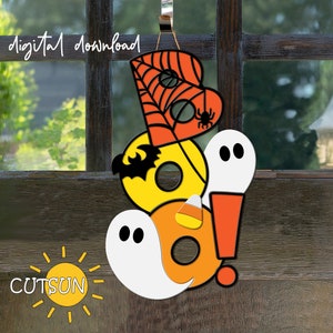 Ghost door hanger SVG Halloween Door Hanger SVG BOO welcome sign svg Laser cut files Glowforge file