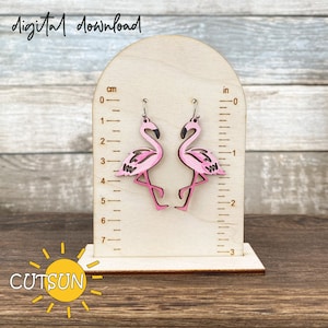 Flamingo Earring SVG | Cute Tropical Earrings Svg | Laser Jewelry | Dangle Earrings | Laser Cut Files | Flamingo Svg | Glowforge
