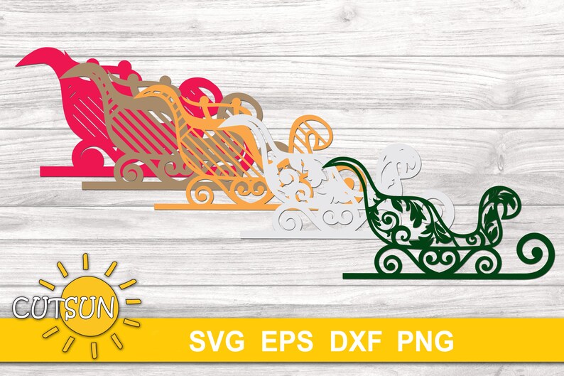 Download 3D Layered Mandala Sleigh SVG 5 layers cut file Santa's | Etsy