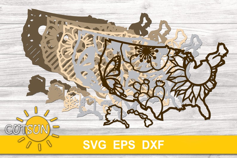 Download Cricut Silhouette Layered 3d United States Map Svg 5 Layers Commercial Use Glowforge Glowforge Svg 3d Layered Dxf Laser Cut Embellishments Craft Supplies Tools Delage Com Br