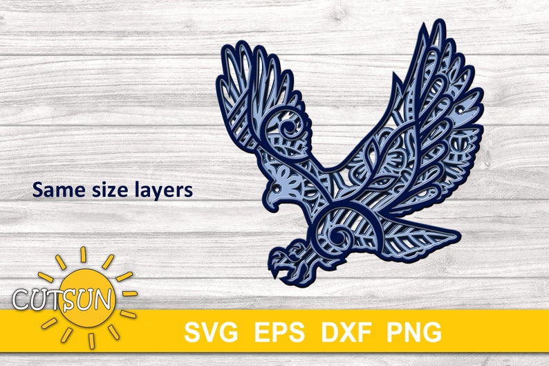Download 3D Layered Mandala Eagle SVG 5 layers cut file 3D layered ...