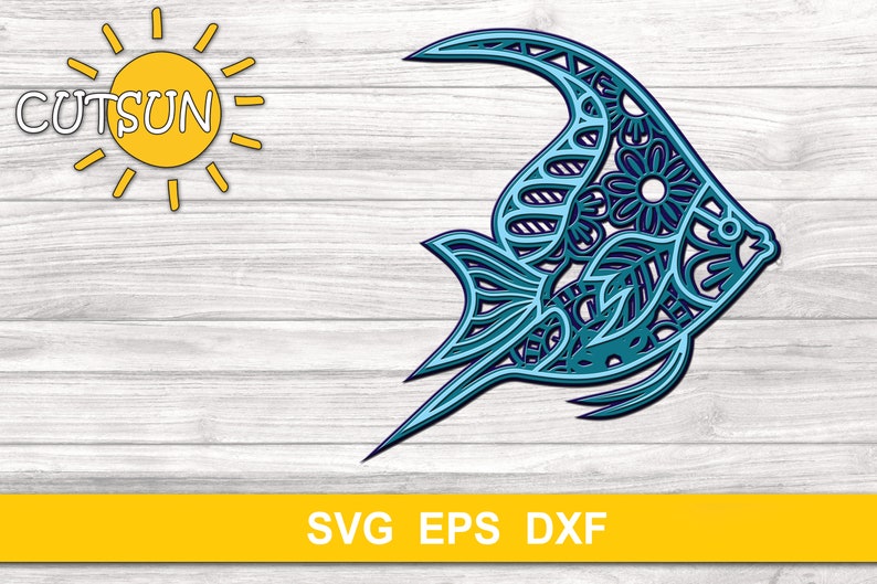 Download 3D Layered Mandala Fish SVG 3 layers cut file | Etsy