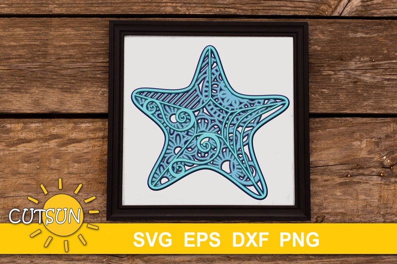 Download 3D Layered Mandala Starfish SVG 5 layers cut file | Etsy