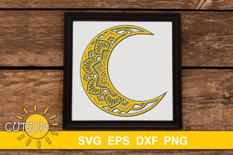 Download 3D layered Mandala Moon SVG 3d Layered Floral mandala Moon ...