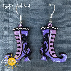 Witch shoes Earrings SVG Halloween earrings svg Witch earrings svg Glowforge svg laser cut file