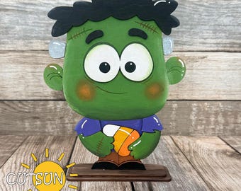 Frankenstein Shelf Sitter SVG | Halloween Shelf Decor | Laser Cut File