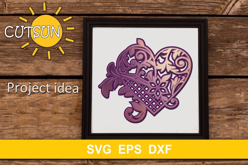 Download Clip Art 3d Layered Mandala Heart Svg 3 Layers Cut File Art Collectibles