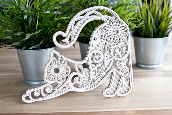 Download 3d Layered Mandala Cat Svg 5 Layers Cut File 3d Layered Dxf Etsy