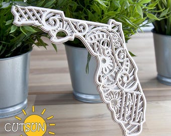 Layered 3D Mandala Florida State SVG | 5-Layer Laser Cut File | Glowforge, Cricut & Silhouette