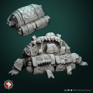 Mimic backpack miniature - White werewolf Tavern - DnD miniatures - Role Playing Game - Tabletop Miniature - dungeons and dragons - D&D