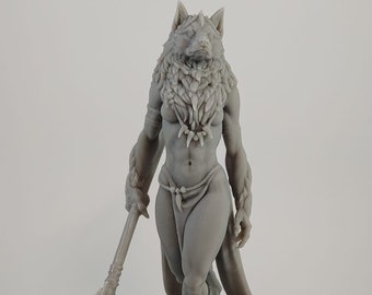 Werewolf queen miniature | Werewolf | Fantasy Miniature | DnD miniatures | DND |  | Tabletop Game | RPG | White werewolf tavern D&D