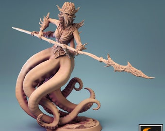 Sea Guardian miniature - DnD miniatures - Role Playing Game - Tabletop Miniature - dungeons and dragons - rescale miniatures - D&D
