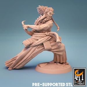 Male Samurai miniature - rescale miniatures - DnD miniatures - Role Playing Game - Tabletop Miniature - dungeons and dragons - D&D