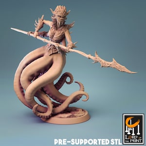Sea Guardian miniature - DnD miniatures - Role Playing Game - Tabletop Miniature - dungeons and dragons - rescale miniatures - D&D