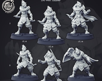 Tabaxi Kämpfer Katzenvolk - CastnPlay - DnD Miniaturen - Rollenspiel - Tabletop Miniaturen - Dungeons & Dragons - D&D