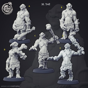 Troll miniature - CastnPlay - DnD miniatures - Role Playing Game - Tabletop Miniature - dungeons and dragons - D&D