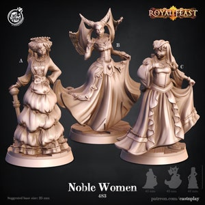 Noble women miniature pack - CastnPlay - DnD miniatures - Role Playing Game - Tabletop Miniature - dungeons and dragons - D&D