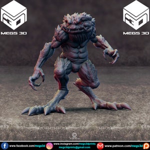 Red Slaad miniature | Fantasy Miniature | DnD miniatures | DND | Tabletop Game | RPG | Pathfinder | MEGS3D | D&D
