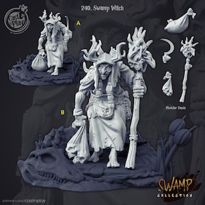 Swamp witch miniature - CastnPlay - DnD miniatures - Role Playing Game - Tabletop Miniature - dungeons and dragons - D&D
