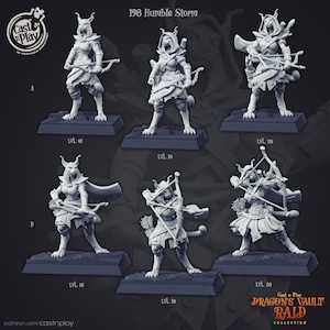 Tabaxi Rogue/Ranger miniature - CastnPlay - DnD miniatures - Role Playing Game - Tabletop Miniature - dungeons and dragons - D&D