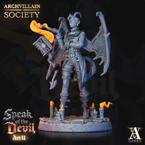 Tiefling spirit binder miniature - Archvillian games - DnD miniatures - Role Playing Game - Tabletop Miniature - dungeons and dragons - D&D