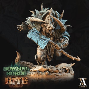 Gnoll Brute miniatures - DnD miniatures - Role Playing Game - Pathfinder - Tabletop Miniature - Figure Painting - Archvillian games - D&D