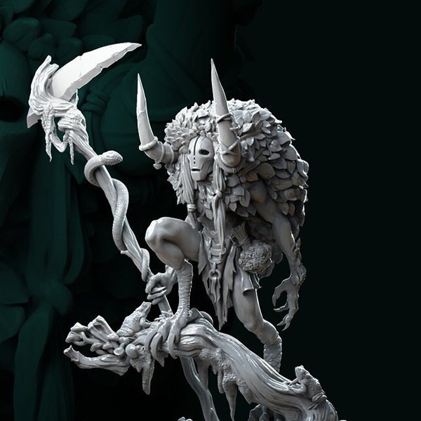 Faceless Druid miniature - DnD miniatures - Role Playing Game - Tabletop Miniature - dungeons and dragons - white werewolf tavern - D&D