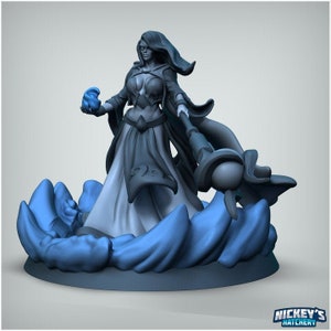 Elemental Mage miniature - Fantasy Miniature - DnD miniatures - DND - Tabletop Game - RPG - Pathfinder - NickeysHatchery - D&D