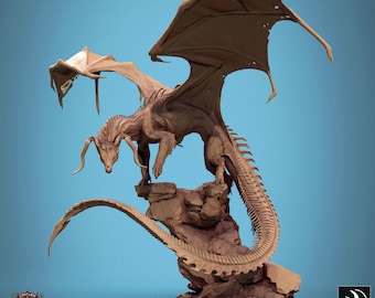 Black Dragon miniature - rescale miniatures - DnD miniatures - Role Playing Game - Tabletop Miniature - dungeons and dragons - D&D