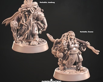 Dwarven Herbalist miniature - CastnPlay - DnD miniatures - fantasy Role Playing Game - Tabletop Miniature - dungeons and dragons - D&D