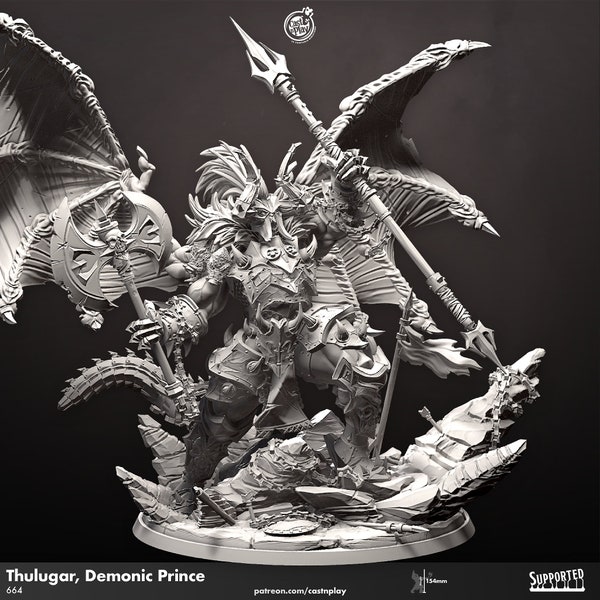 Demon Prince miniature - DnD miniatures - Role Playing Game - Tabletop Miniature - dungeons and dragons - cast n play - D&D