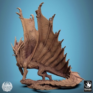 Legendary metallic Gold dragon miniature - DnD miniatures - Role Playing Game - Tabletop Miniature - dungeons and dragons - D&D