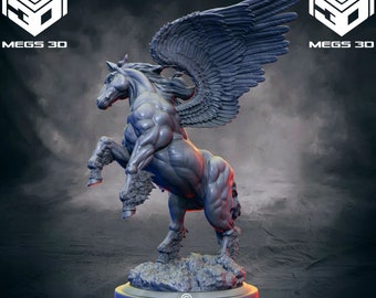 Pegasus miniature - DnD miniatures - Role Playing Game - Tabletop Miniature - dungeons and dragons - megs3d - D&D