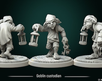 Goblin custodian miniature - DnD miniatures - Role Playing Game - Tabletop Miniature - dungeons and dragons - white werewolf tavern - D&D