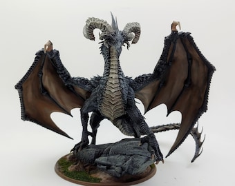 Miniatura del Dragón Negro Anciano - miniaturas reescalables - Miniaturas DnD RPG Juego de rol Mesa Miniaturas de mazmorras y dragones D&D