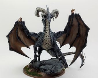 Elder Black Dragon miniature - Lord of the Print - DnD miniatures - Role Playing Game - Tabletop Miniature - dungeons and dragons - D&D