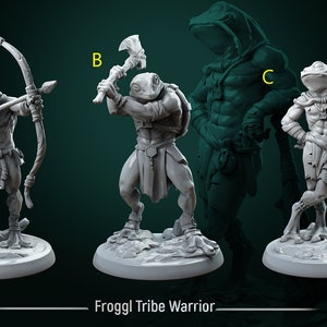 Froggl warrior miniature - DnD miniatures - Role Playing Game - Tabletop Miniature - dungeons and dragons - white werewolf tavern - D&D