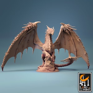 Elder Red Dragon miniature - Lord of the Print - DnD miniatures - Role Playing Game - Tabletop Miniature - dungeons and dragons - D&D