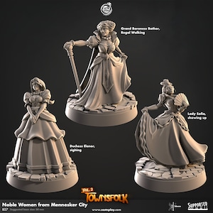 noble women miniature - CastnPlay - DnD miniatures - Role Playing Game - Tabletop Miniature - dungeons and dragons - D&D