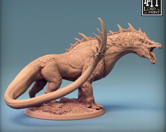 Chromatic green Dragon spawn miniature - rescale miniatures - DnD - Role Playing Game - Tabletop Miniature - dungeons and dragons - D&D