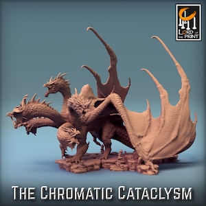 Tiamat chromatic dragon queen miniature - Lord of the Print - D&D miniatures - Role Playing Game - Tabletop Miniature - dungeons and dragons